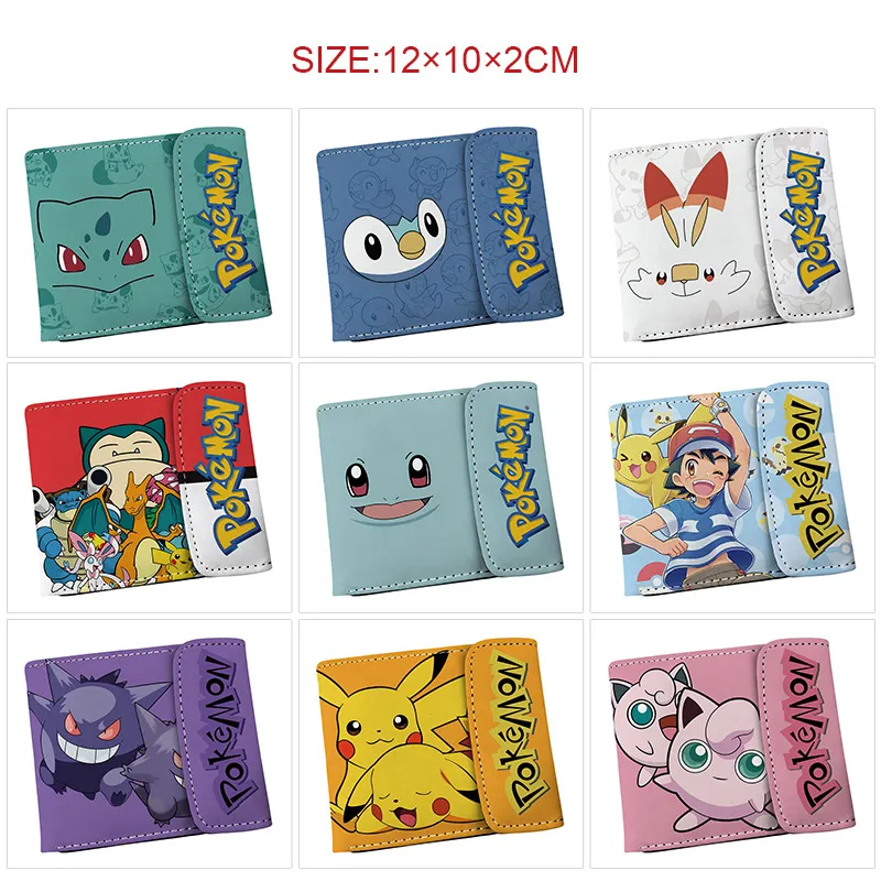 Pokémon Inspired Pikachu Bi-Fold Short Wallet – Cute Snap Button Cartoon Coin Purse with Card Slots, Fan Art Gift for Kids & Collectors